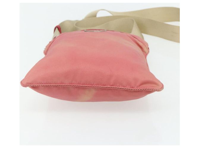 Bolsa de Ombro PRADA Nylon Rosa Prata Auth 179353 - vista 5