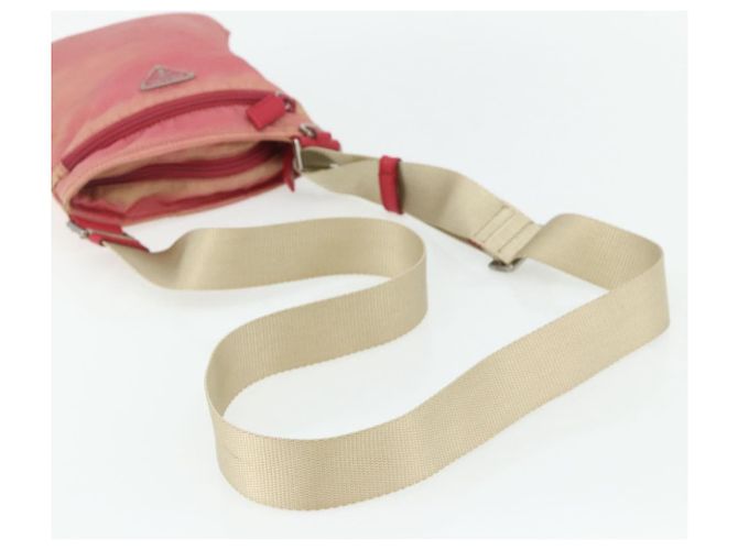 Bolsa de Ombro PRADA Nylon Rosa Prata Auth 179353 - vista 7