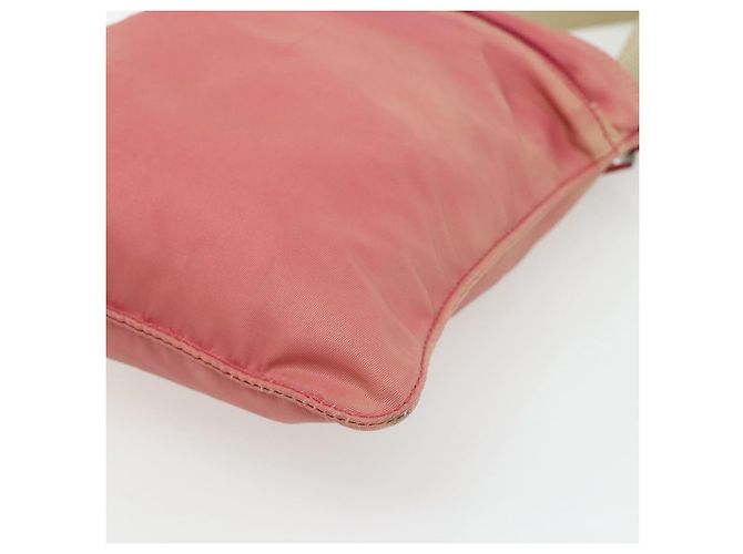 Bolsa de Ombro PRADA Nylon Rosa Prata Auth 179353 - vista 9
