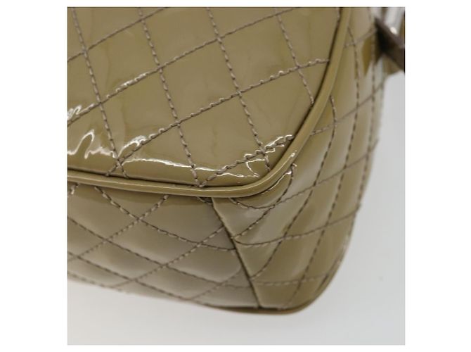 Borsa Salvatore Ferragamo Vala Chain in pelle vernice Silver Beige Auth 179215A Argento - vista 15
