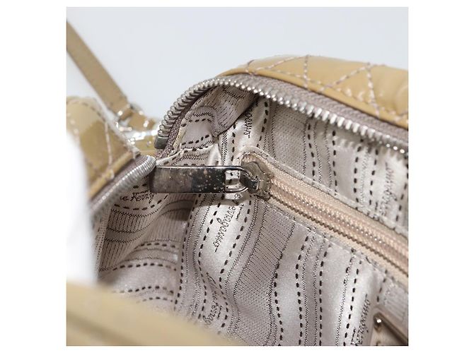 Borsa Salvatore Ferragamo Vala Chain in pelle vernice Silver Beige Auth 179215A Argento - vista 21