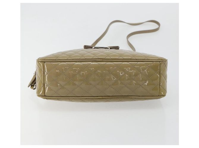 Borsa Salvatore Ferragamo Vala Chain in pelle vernice Silver Beige Auth 179215A Argento - vista 5