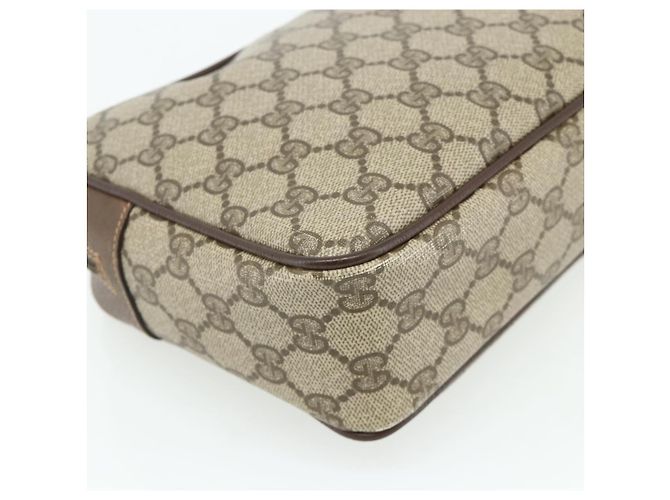 Clutch GUCCI GG Supreme in PVC Beige Marrone Oro 89 01 044 Auth am11575 D'oro - vista 11