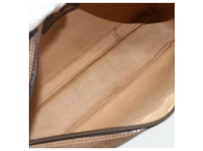 Clutch GUCCI GG Supreme in PVC Beige Marrone Oro 89 01 044 Auth am11575 D'oro - vista 14