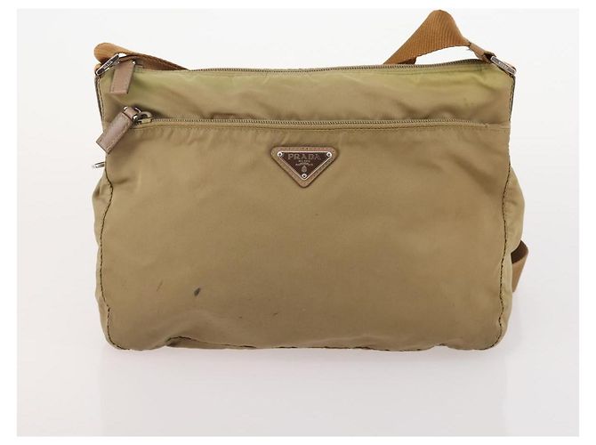Borsa a Spalla PRADA Nylon 2 Set Beige Gray Auth bs34887 Marrone - vista 10