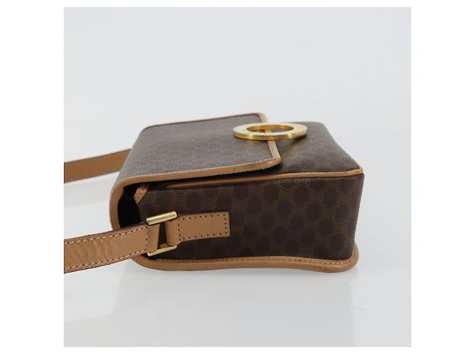 Céline Borsa a tracolla CELINE Macadam Canvas PVC Pelle Marrone Oro Auth mr2468A D'oro - vista 4