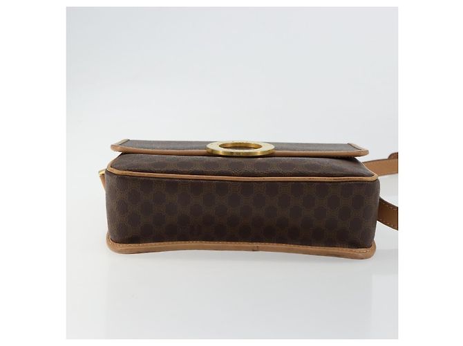 Céline Borsa a tracolla CELINE Macadam Canvas PVC Pelle Marrone Oro Auth mr2468A D'oro - vista 5