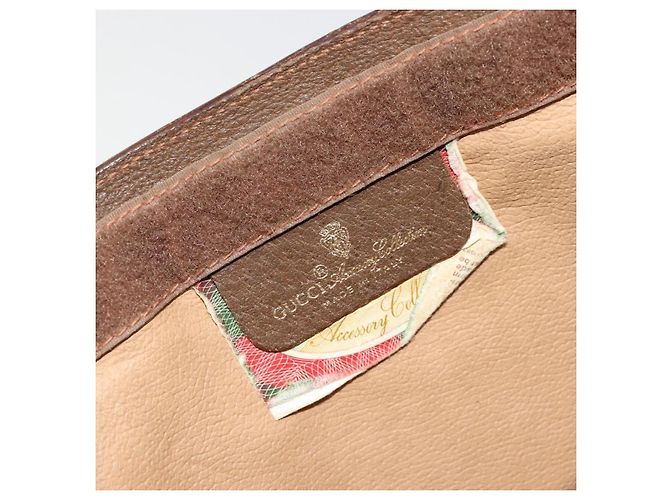 Clutch GUCCI GG Supreme Web Sherry Line in PVC Beige 89 01 032 Auth 177611 - vista 13