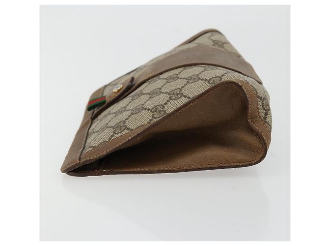 Clutch GUCCI GG Supreme Web Sherry Line in PVC Beige 89 01 032 Auth 177611 - vista 5