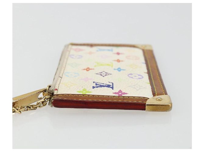 LOUIS VUITTON Monogram Multicolor Pochette Cles Weiß M92655 Auth 179112 - Ansicht 4