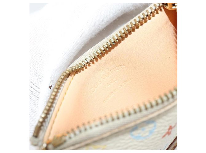 LOUIS VUITTON Monogram Multicolor Pochette Cles Weiß M92655 Auth 179112 - Ansicht 9