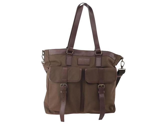 Borsa Tote BURBERRY in nylon 2way Marrone Auth 176648A - vue 13
