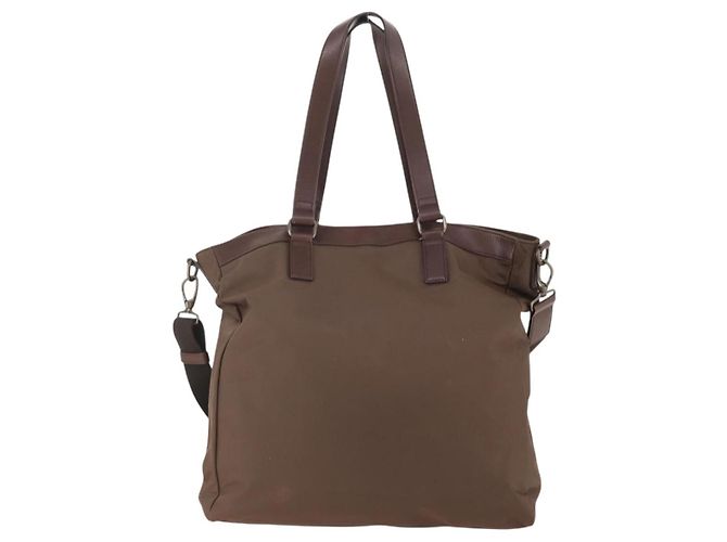 Borsa Tote BURBERRY in nylon 2way Marrone Auth 176648A - vue 2