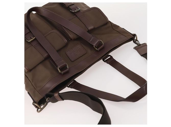 Borsa Tote BURBERRY in nylon 2way Marrone Auth 176648A - vue 6