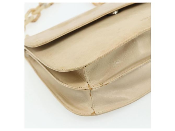 Borsa a Spalla con Catena PRADA in Pelle Beige Argento Auth 180139 - vista 14