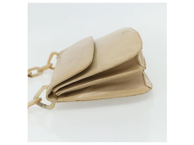 Borsa a Spalla con Catena PRADA in Pelle Beige Argento Auth 180139 - vista 3