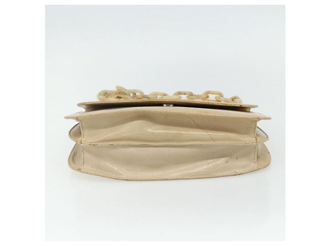 Borsa a Spalla con Catena PRADA in Pelle Beige Argento Auth 180139 - vista 5