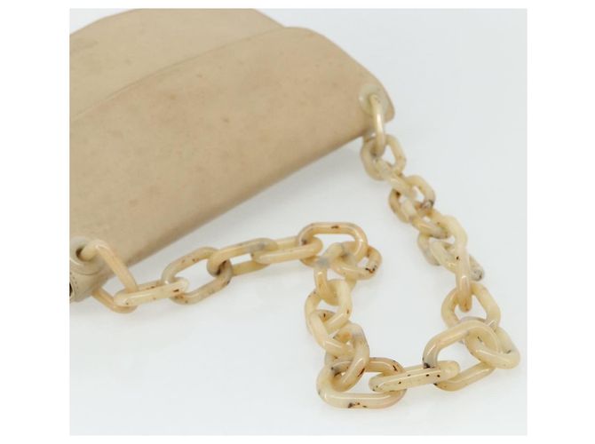 Borsa a Spalla con Catena PRADA in Pelle Beige Argento Auth 180139 - vista 7