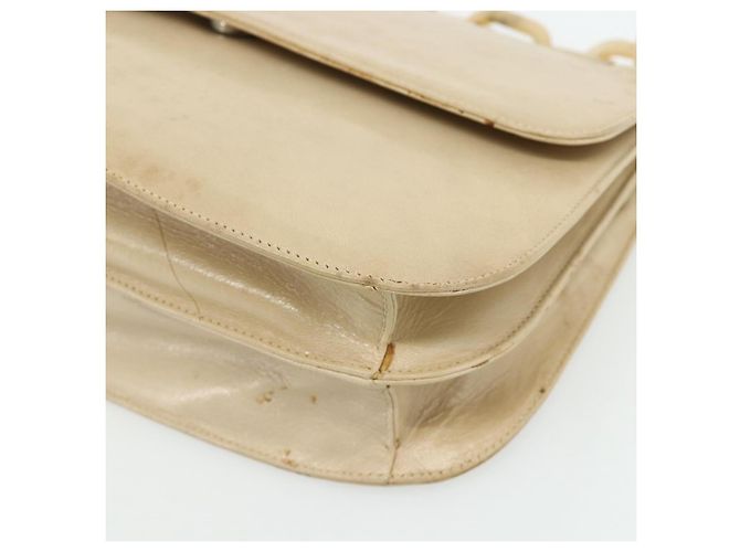 Borsa a Spalla con Catena PRADA in Pelle Beige Argento Auth 180139 - vista 9