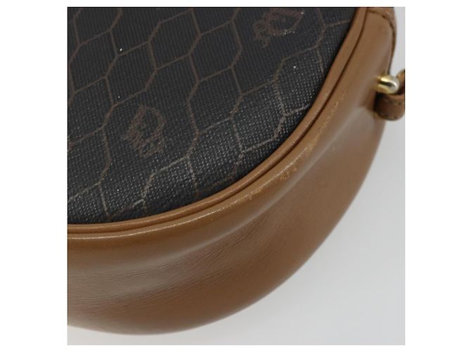 Borsa a Spalla Christian Dior Honeycomb Canvas PVC Nero Oro Auth BA12519 D'oro - vista 10