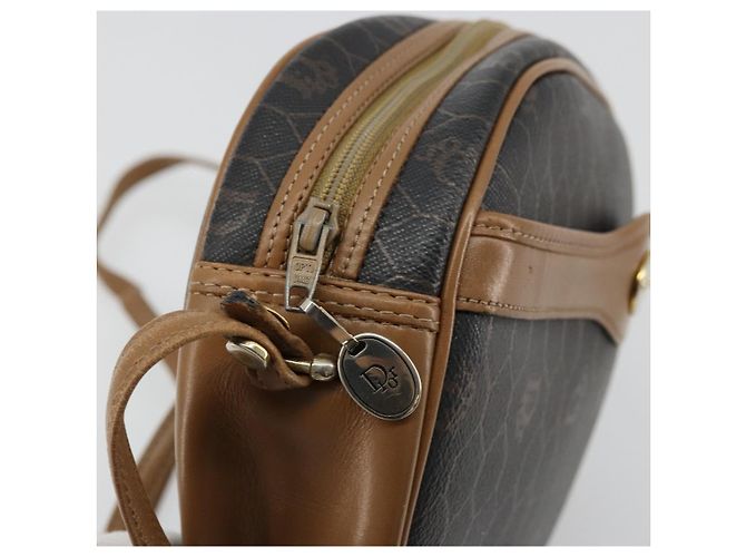 Borsa a Spalla Christian Dior Honeycomb Canvas PVC Nero Oro Auth BA12519 D'oro - vista 15
