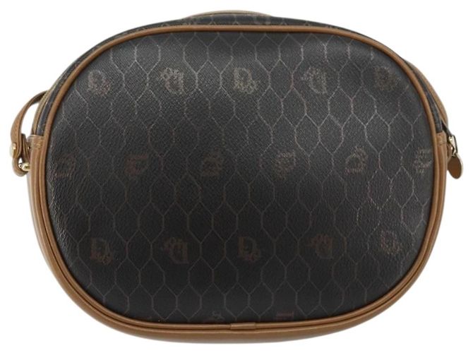 Borsa a Spalla Christian Dior Honeycomb Canvas PVC Nero Oro Auth BA12519 D'oro - vista 3