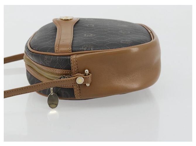 Borsa a Spalla Christian Dior Honeycomb Canvas PVC Nero Oro Auth BA12519 D'oro - vista 5