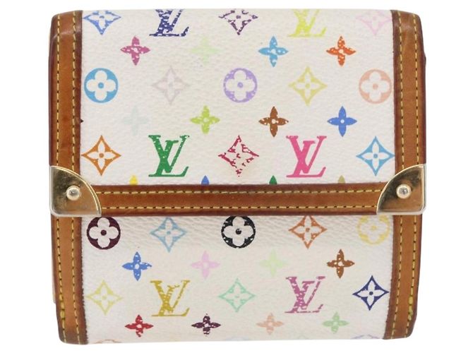 LOUIS VUITTON Portafoglio per Banconote e Carte di Credito Multicolor M92983 Auth hk3761 Bianco - vista 13