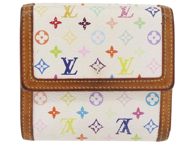 LOUIS VUITTON Portafoglio per Banconote e Carte di Credito Multicolor M92983 Auth hk3761 Bianco - vista 2