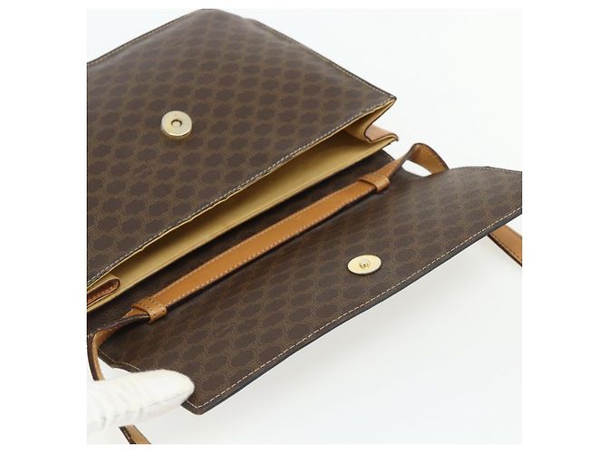 Céline CELINE Borsa a Spalla Macadam Canvas Medallion PVC Pelle Marrone Oro Auth ep14618 D'oro - vista 10