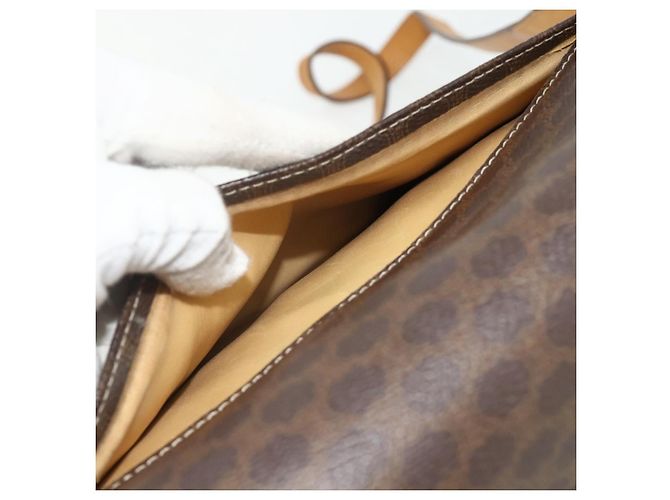 Céline CELINE Borsa a Spalla Macadam Canvas Medallion PVC Pelle Marrone Oro Auth ep14618 D'oro - vista 21
