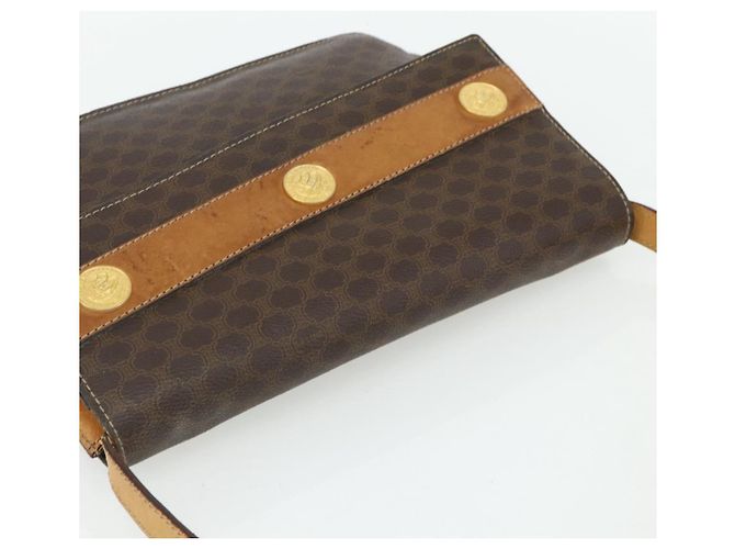Céline CELINE Borsa a Spalla Macadam Canvas Medallion PVC Pelle Marrone Oro Auth ep14618 D'oro - vista 6