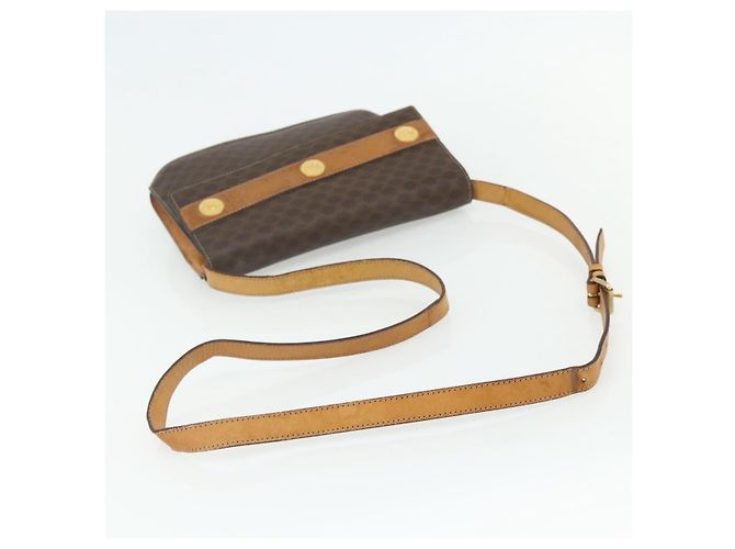 Céline CELINE Borsa a Spalla Macadam Canvas Medallion PVC Pelle Marrone Oro Auth ep14618 D'oro - vista 7