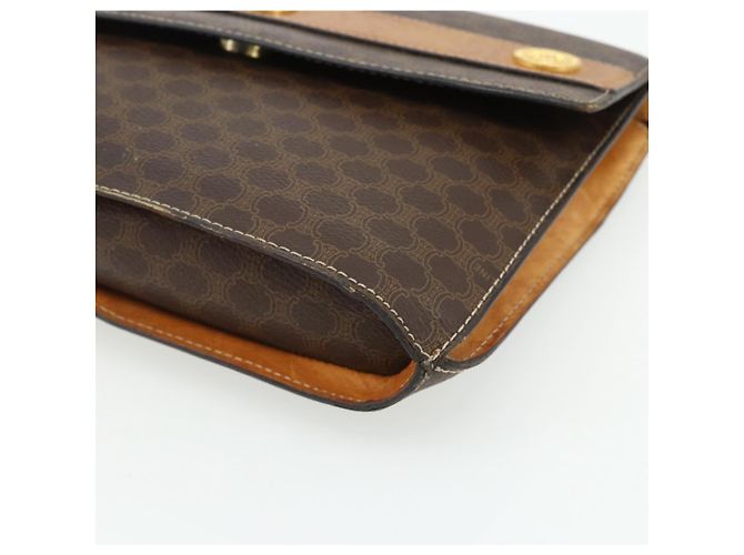Céline CELINE Borsa a Spalla Macadam Canvas Medallion PVC Pelle Marrone Oro Auth ep14618 D'oro - vista 9