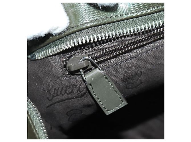 Borsa a tracolla GUCCI GG Implementation PVC Silver Khaki 201538 Auth am11587V Argento Cachi - vista 21