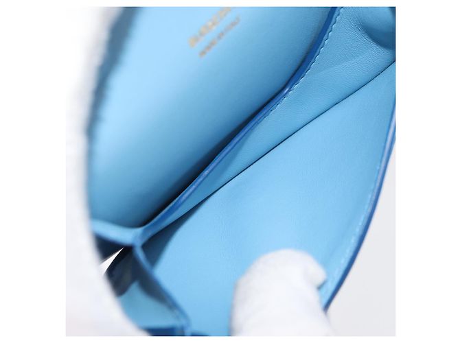 Borsa a tracolla BURBERRY Shoulder Pouch in pelle azzurro oro Auth 178979V D'oro Blu chiaro - vista 10