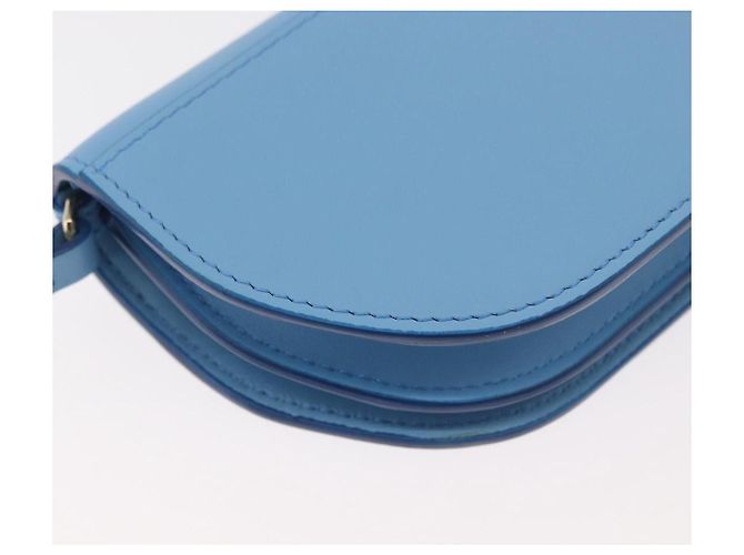 Borsa a tracolla BURBERRY Shoulder Pouch in pelle azzurro oro Auth 178979V D'oro Blu chiaro - vista 16