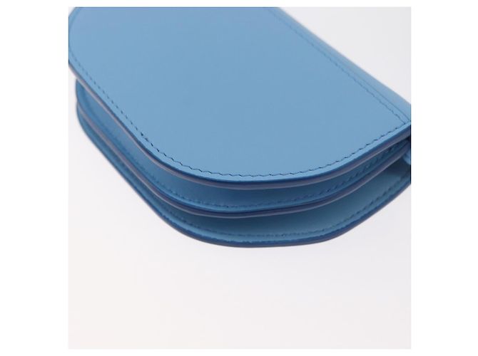 Borsa a tracolla BURBERRY Shoulder Pouch in pelle azzurro oro Auth 178979V D'oro Blu chiaro - vista 17