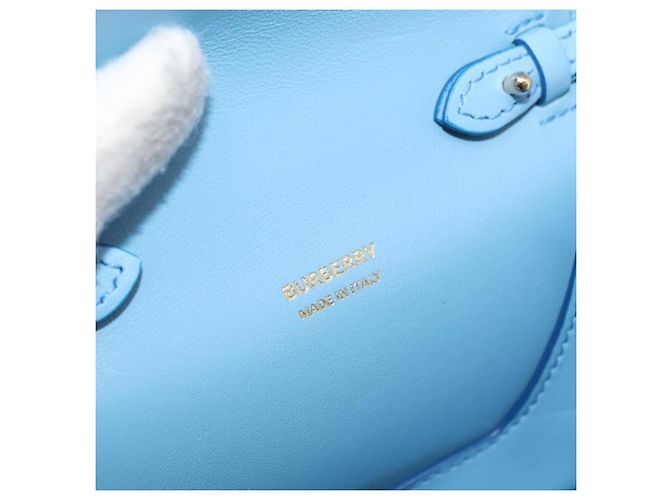 Borsa a tracolla BURBERRY Shoulder Pouch in pelle azzurro oro Auth 178979V D'oro Blu chiaro - vista 20