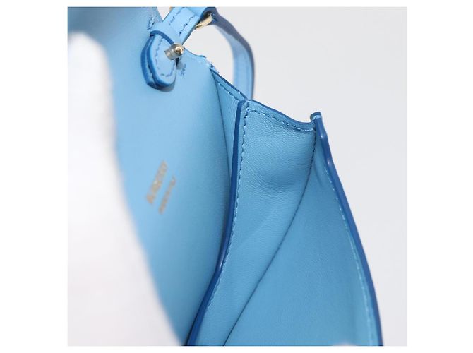 Borsa a tracolla BURBERRY Shoulder Pouch in pelle azzurro oro Auth 178979V D'oro Blu chiaro - vista 21