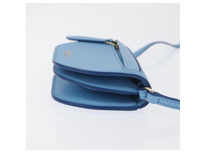 Borsa a tracolla BURBERRY Shoulder Pouch in pelle azzurro oro Auth 178979V D'oro Blu chiaro - vista 3