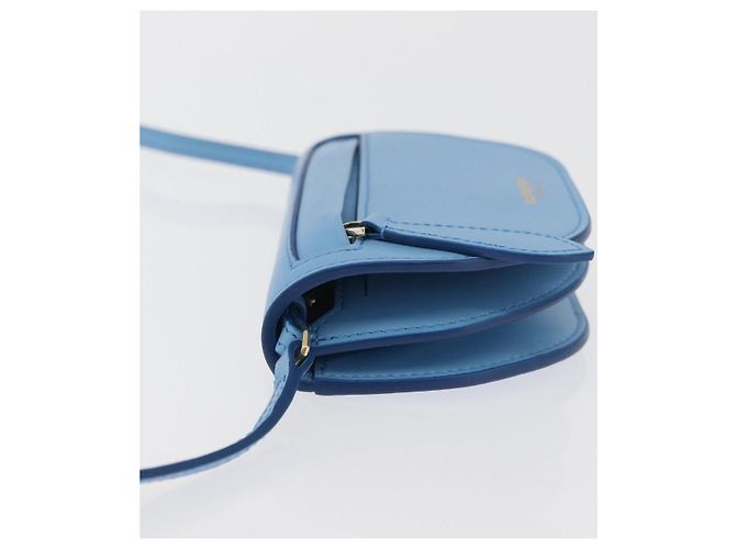 Borsa a tracolla BURBERRY Shoulder Pouch in pelle azzurro oro Auth 178979V D'oro Blu chiaro - vista 4