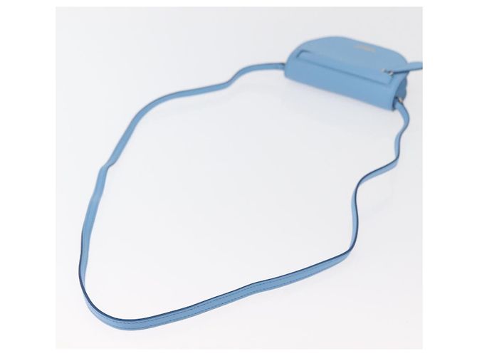 Borsa a tracolla BURBERRY Shoulder Pouch in pelle azzurro oro Auth 178979V D'oro Blu chiaro - vista 7