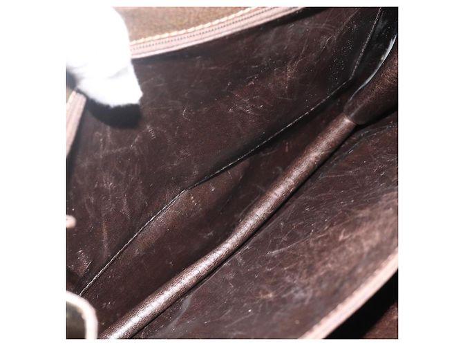 Borsa a tracolla GUCCI Web Sherry Line in pelle marrone oro rosso Auth 180133 D'oro - vista 10