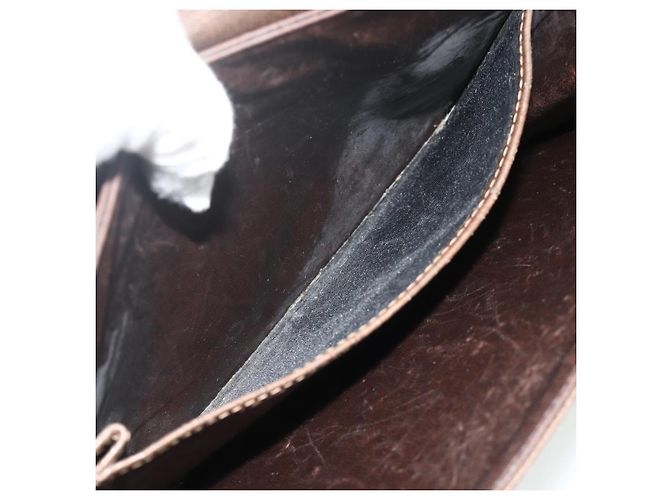 Borsa a tracolla GUCCI Web Sherry Line in pelle marrone oro rosso Auth 180133 D'oro - vista 12