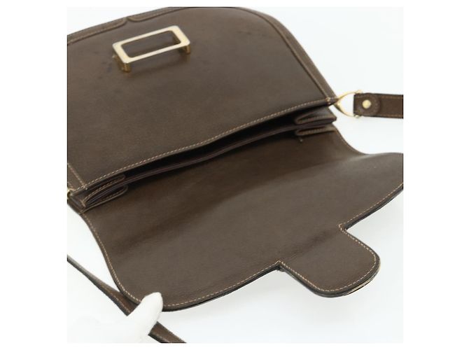 Borsa a tracolla GUCCI Web Sherry Line in pelle marrone oro rosso Auth 180133 D'oro - vista 17