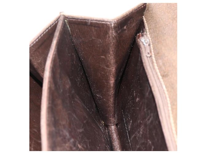 Borsa a tracolla GUCCI Web Sherry Line in pelle marrone oro rosso Auth 180133 D'oro - vista 20