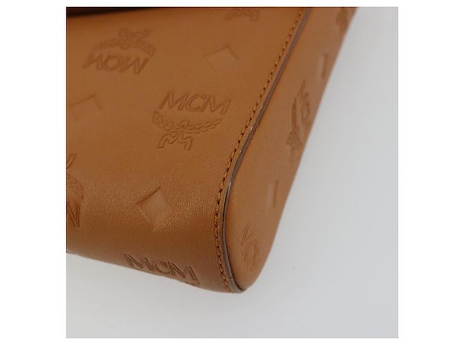 Borsa a Spalla MCM Vicetos Logogram Chain in Pelle Marrone Oro Auth mr2451V D'oro - vista 10