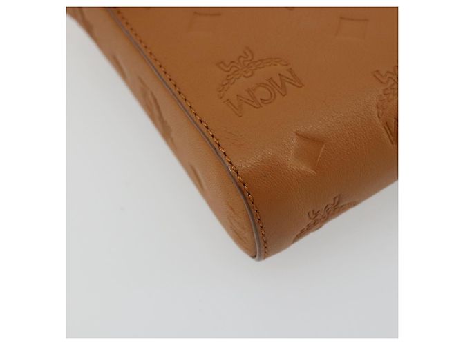 Borsa a Spalla MCM Vicetos Logogram Chain in Pelle Marrone Oro Auth mr2451V D'oro - vista 11
