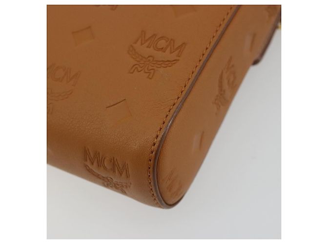 Borsa a Spalla MCM Vicetos Logogram Chain in Pelle Marrone Oro Auth mr2451V D'oro - vista 12